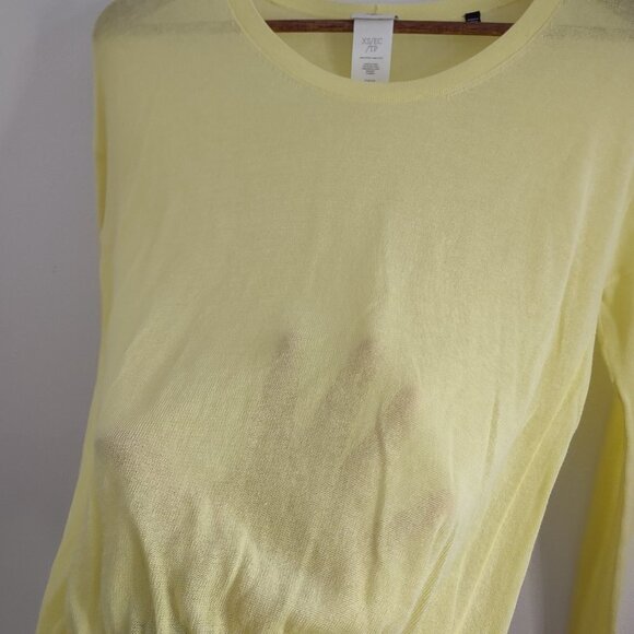 Cabi Gossamer Lightweight Yellow Crew Neck Long Sleeve‎ Women Sweater XS - Picture 5 of 9